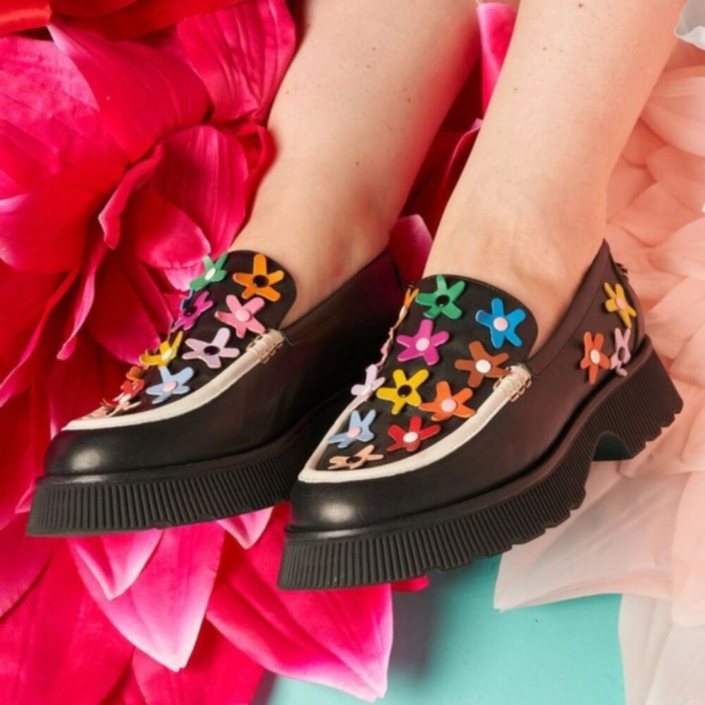 LORIEN STERN X CHARLOTTE STONE LOAFERS (BLACK) - Picture 2 of 7